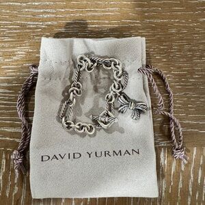 David Yurman Silver Chain Bracelet with Charms